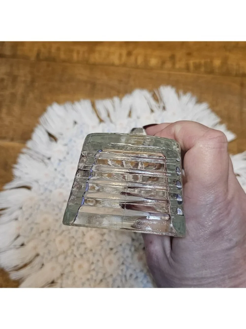 70's FEDERAL WINDSOR CLEAR CRYSTAL WINDSOR PATTERN COVERED BUTTER DISH CLEAR
